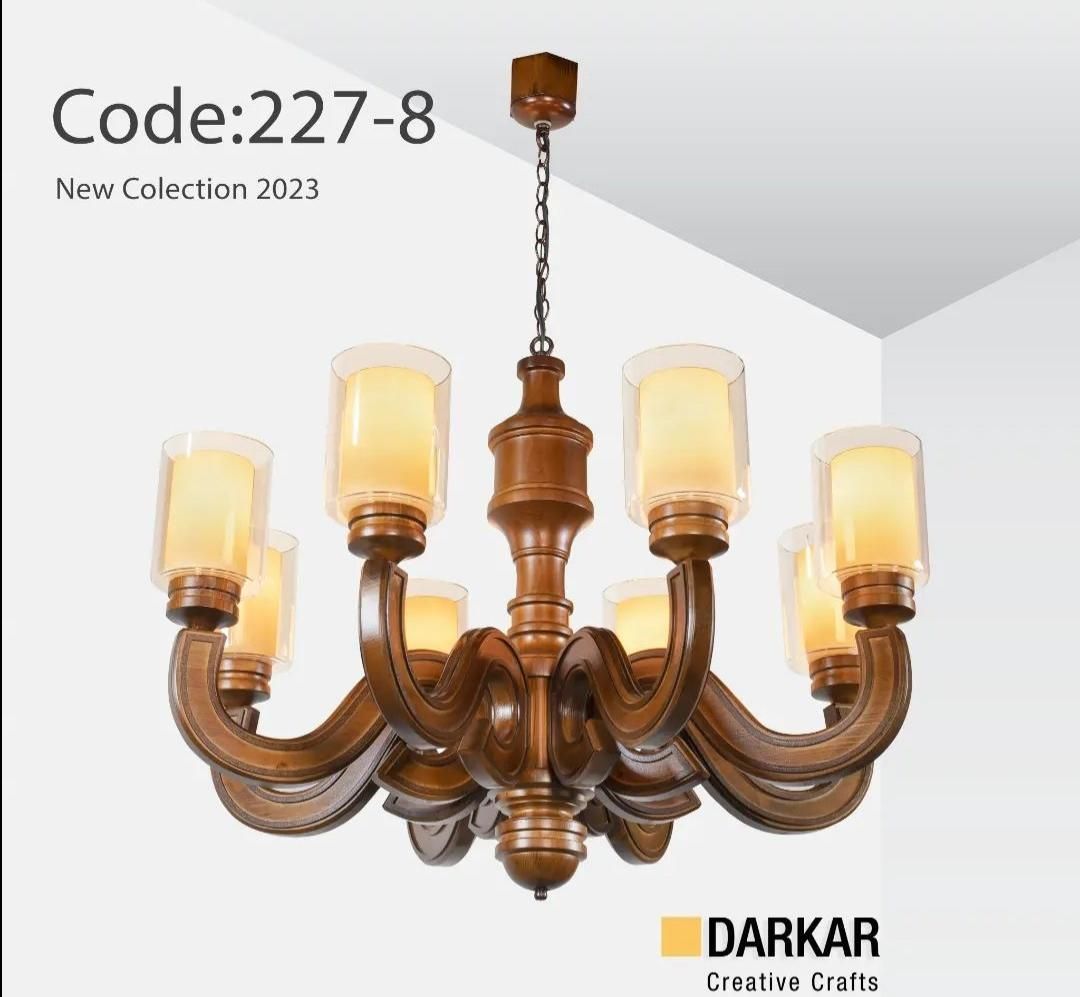 لوستر چوبی مدل اسپانیش|لوستر و چراغ آویز|کرج, شاهین‌ویلا|دیوار