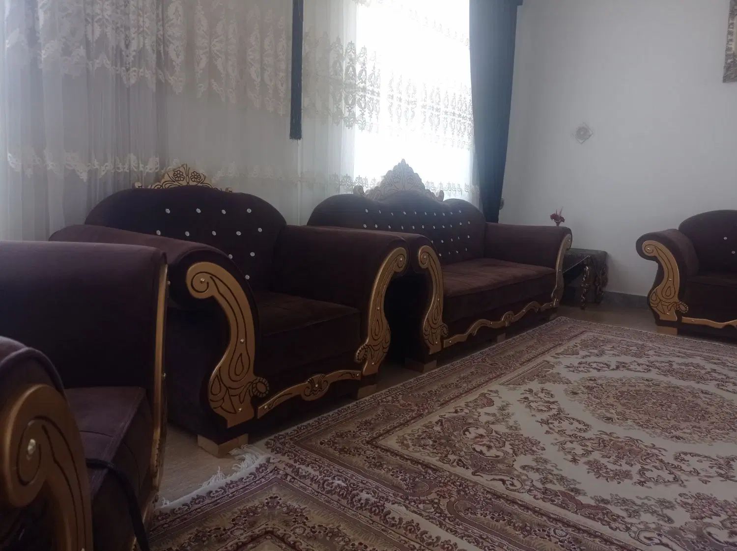 یک دست مبل هشت نفره پارچه نانو کاملا سالم|مبلمان خانگی و میز عسلی|دیواندره, |دیوار