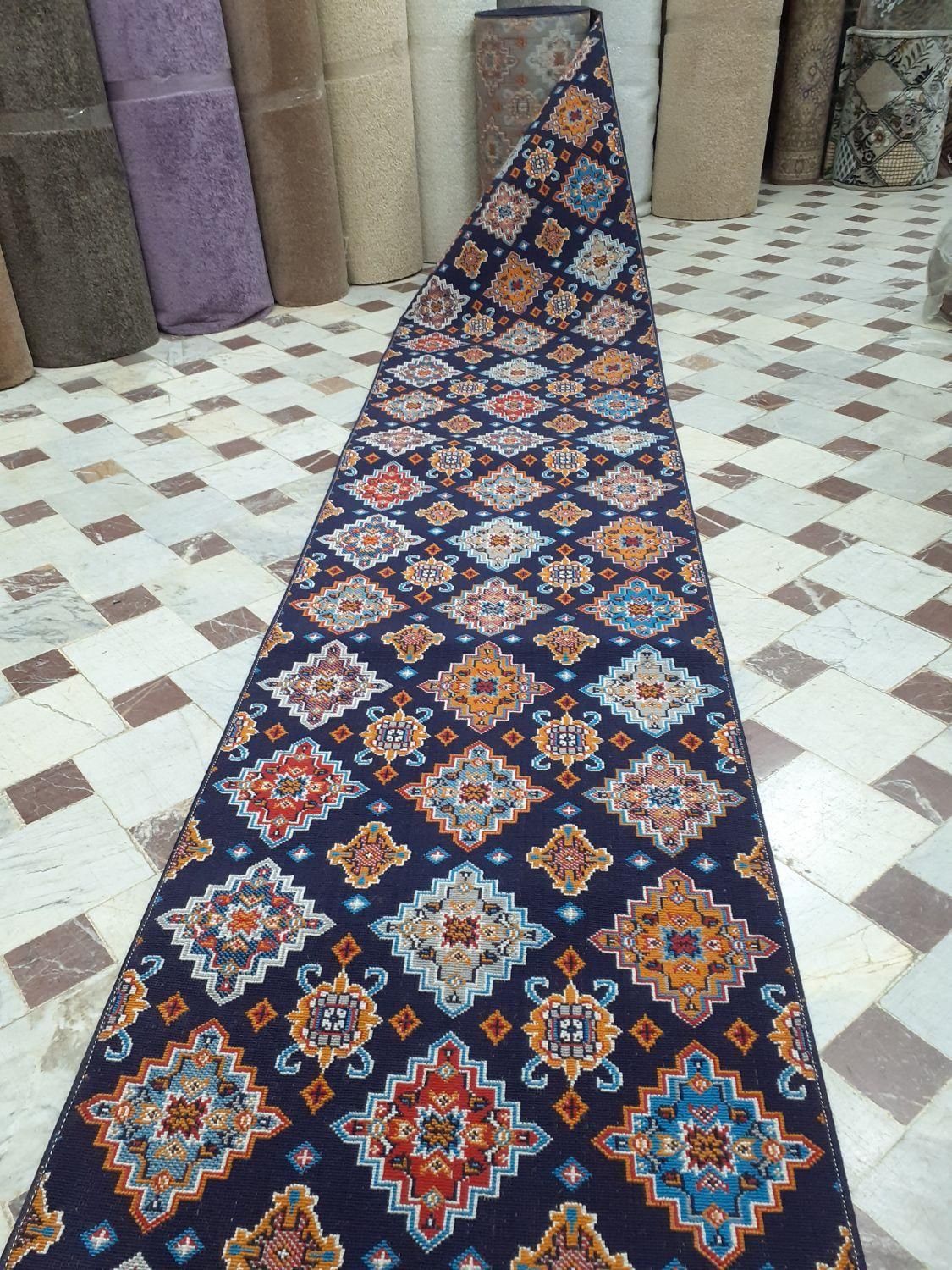گلیم سرمه ای*شهرموکت|گلیم، جاجیم، گبه|قم, امامزاده ابراهیم|دیوار