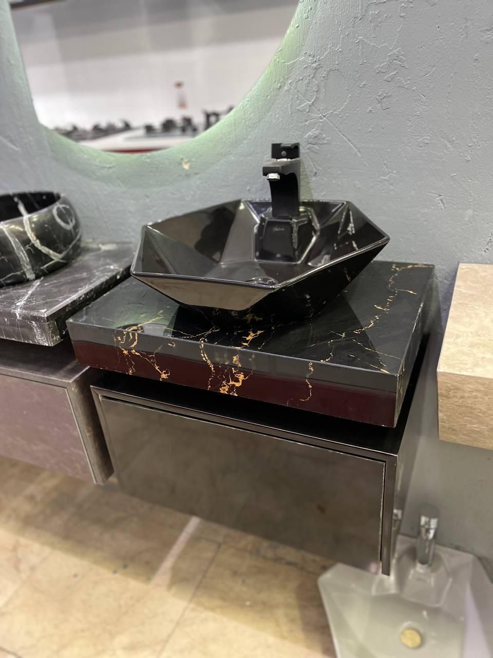 روشویی مشکی طلایی ستاره|لوازم سرویس بهداشتی|اصفهان, مصلی|دیوار