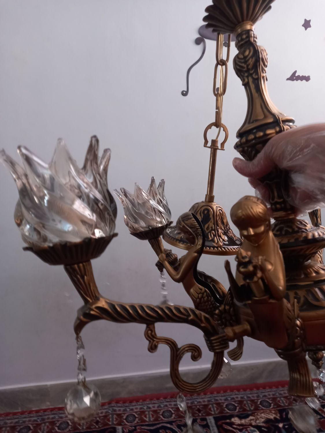 لوستر طرح برنز فرشته ایی|لوستر و چراغ آویز|اراک, |دیوار