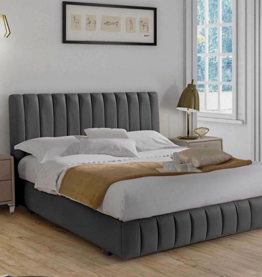 سرویس خواب مدرن MDF هایگلاس ترکیبی طوسی سفید|تخت و سرویس خواب|چمستان, |دیوار