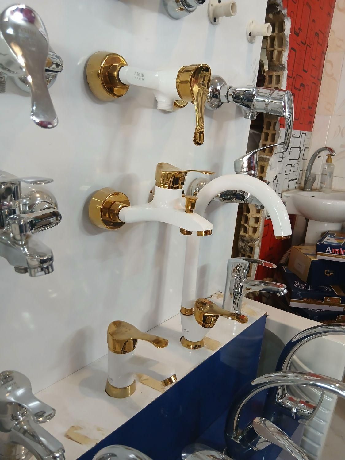 شیرآلات سفیدطلایی چهار تیکه تنه سنگین چشنواره فروش|مصالح و تجهیزات ساختمان|شاهینشهر, خانه کارگر|دیوار