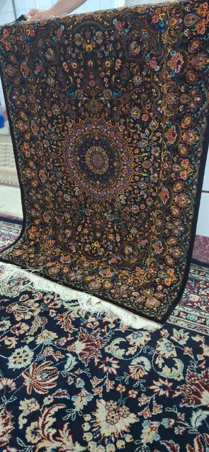 فرش دستباف 26 رنگ تمام ابریشم لچک ترنج قم|فرش|نظرآباد, نظرآباد|دیوار