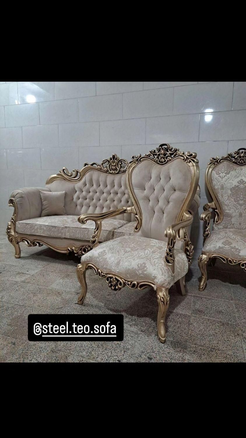 مبل استیل وکلاسیک مدل افسون|مبلمان خانگی و میز عسلی|مشکین‌دشت, |دیوار