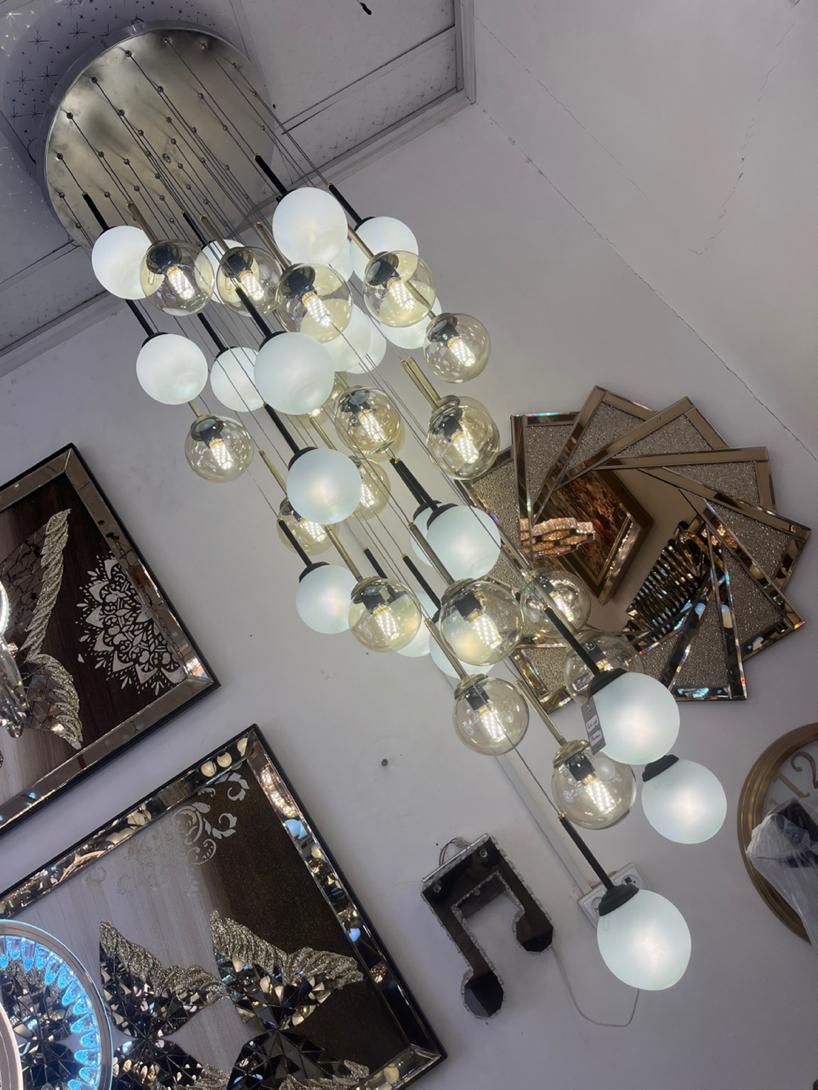 لوستر مولکولی ۴۰ شعله مدرن با قابلیت تنظیم ارتفاع|لوستر و چراغ آویز|تهران, نیروی هوایی (پیروزی)|دیوار