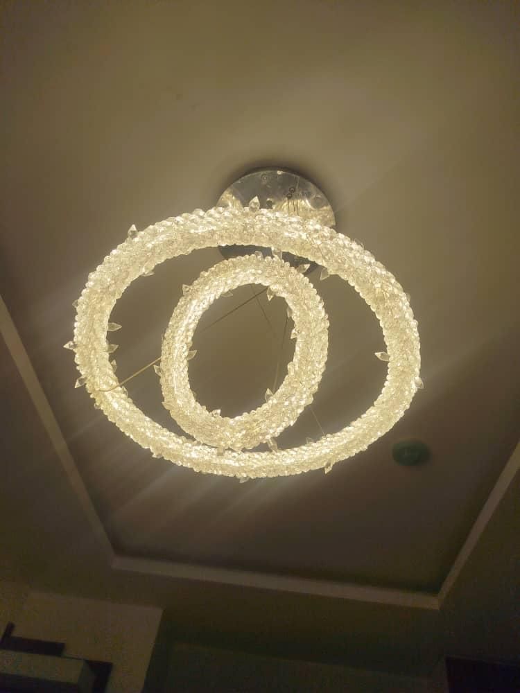 لوستر کریستالی led کنترلی|لوستر و چراغ آویز|کرمان, |دیوار