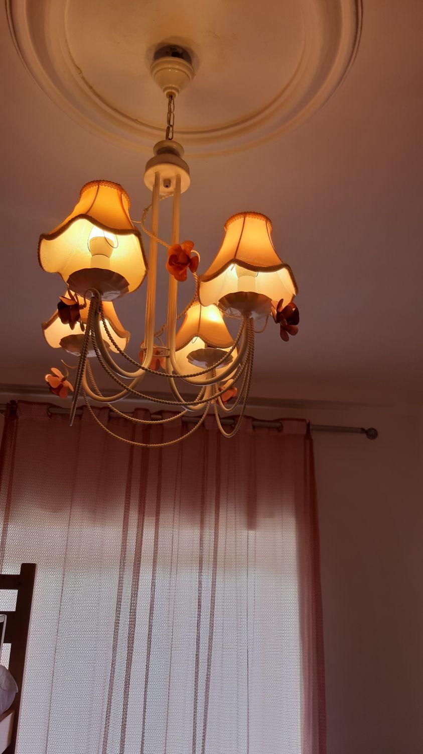 لوستر به همراه آباژور ایستاده و رومیزی|لوستر و چراغ آویز|تنکابن, |دیوار