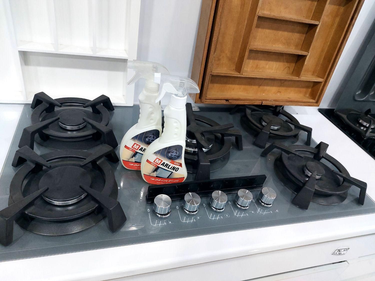 چربی بر چدن گاز و فیلتر هود مارلینو|مواد شوینده و دستمال کاغذی|اراک, |دیوار