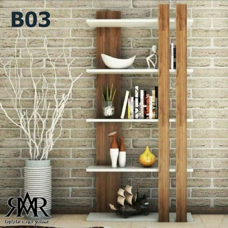 قفسه کتاب و دکوری B03 ام دی اف و چوبی|کتابخانه، شلف، قفسه‌های دیواری|ارومیه, |دیوار