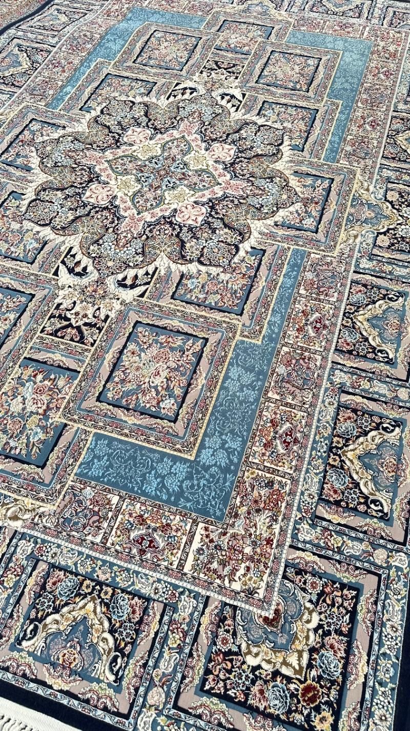 فرش‌قهرمانی جفت۶متری زمردمشهد ۱۲۰۰ اصل|فرش|اراک, |دیوار