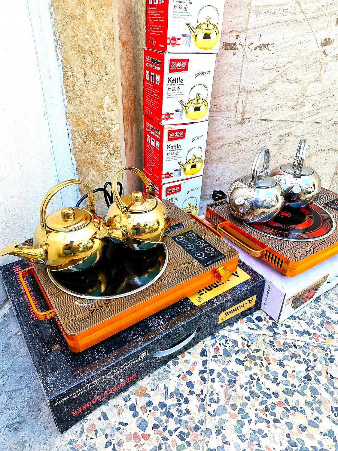 ۲تا کتری بهمراه اجاق‌گاز لمسی|قوری، کتری، قهوه‌ساز دستی|اهواز, حصیرآباد|دیوار