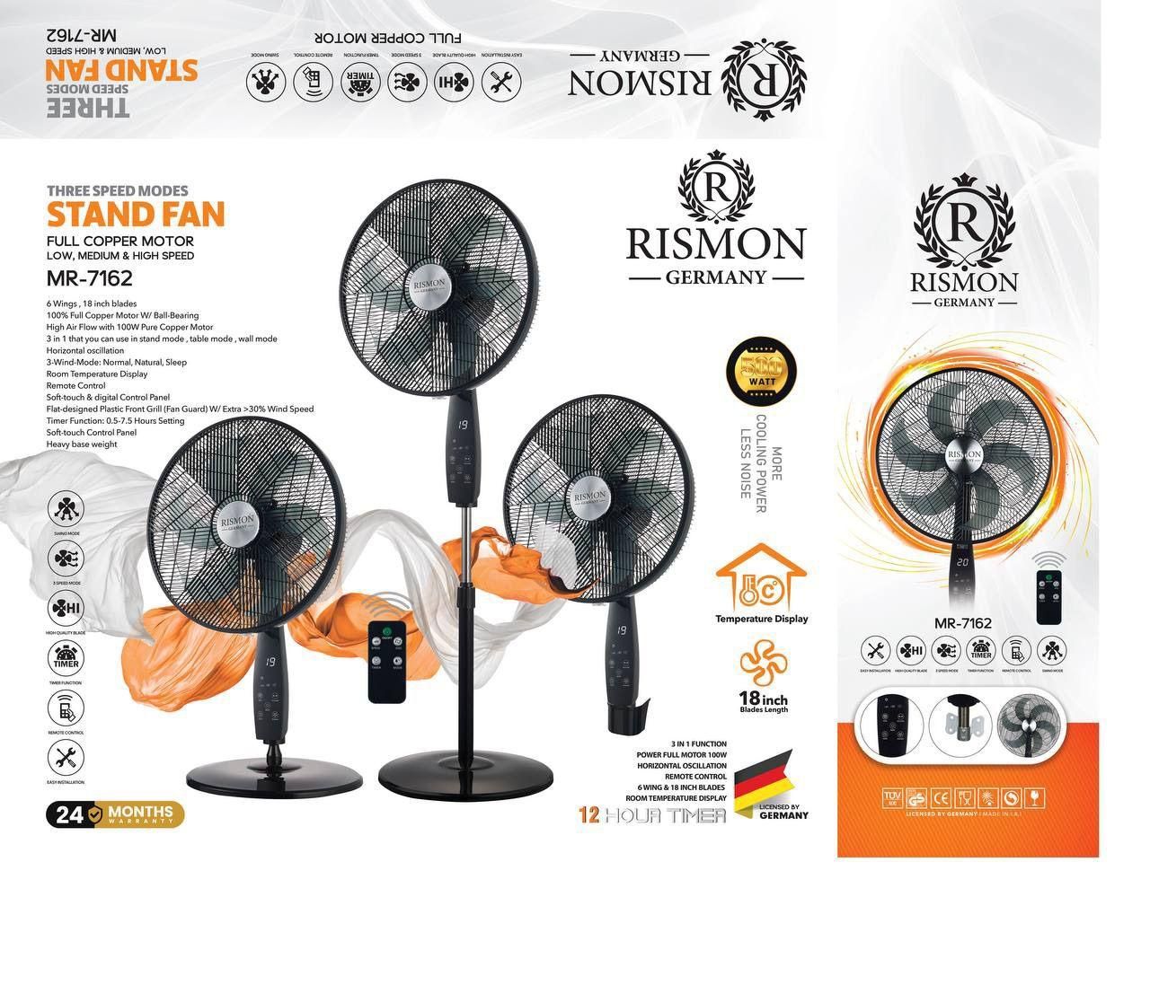 پنکه کنترل دار ریسمون آلمانی جرمنی|پنکه و تصفیهکنندهٔ هوا|کرمان, |دیوار