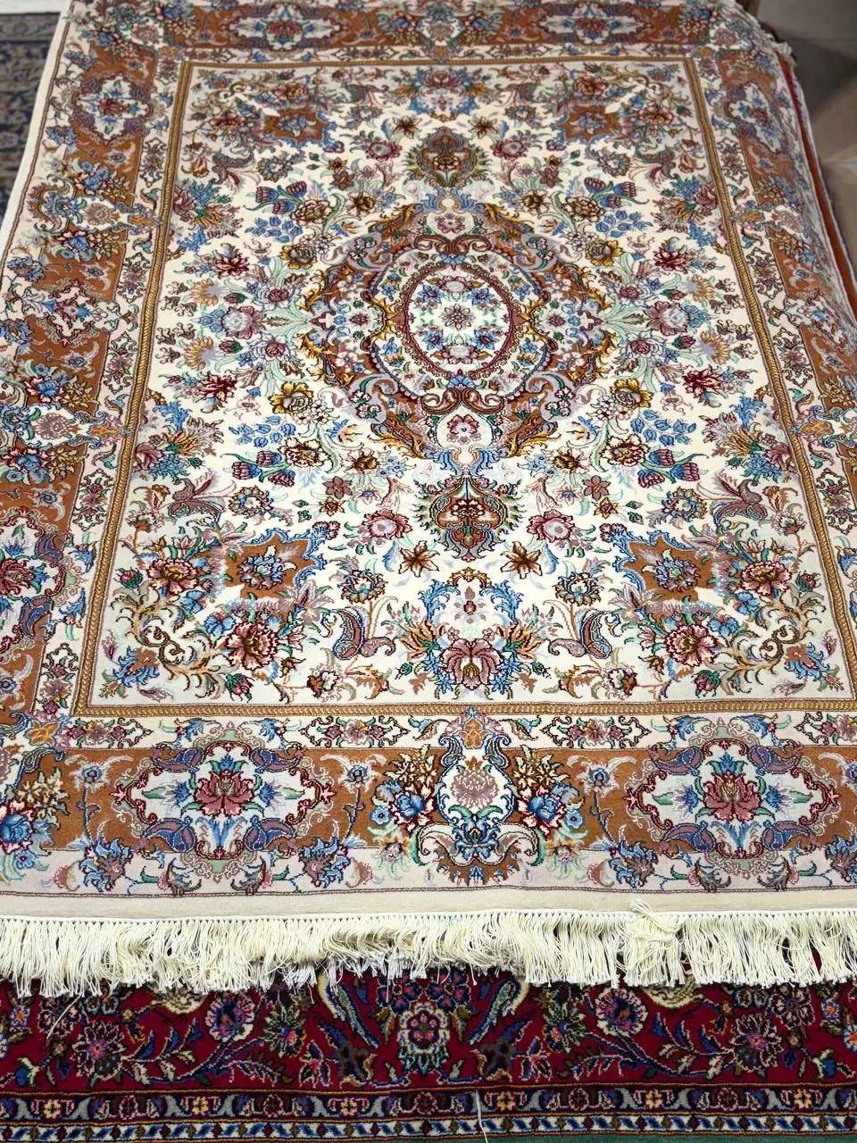 تک قالیچه خطیبی تبریز گل ابریشم(فرش خیام)|فرش|کرج, کوی امامیه|دیوار