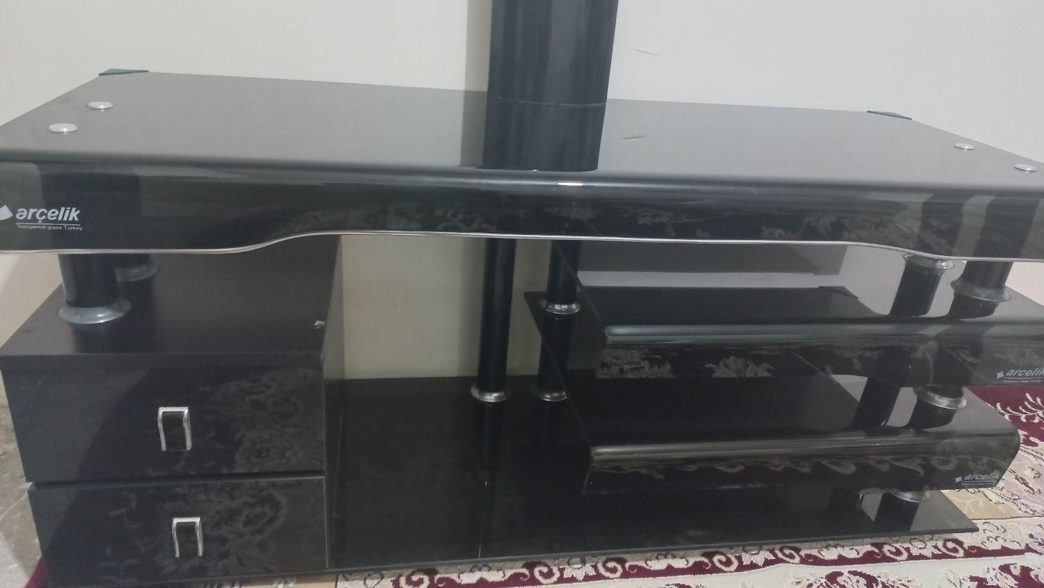 میزتلوزیون شیشه خم سکوریت اصل ترکیه با دوکشو|میز تلویزیون|رباطکریم, شهرک والفجر|دیوار