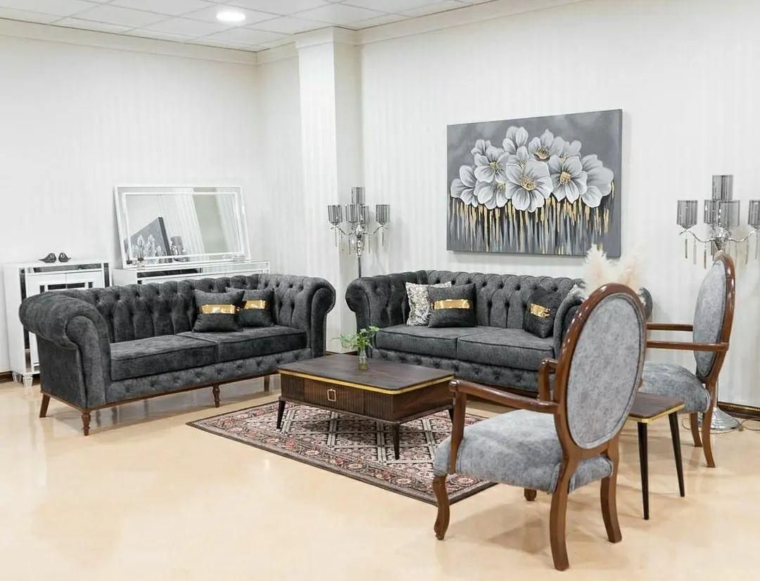 مبل چستر فیلد ۷ نفره با طراحی لاکچری|مبلمان خانگی و میز عسلی|نسیم‌شهر, |دیوار