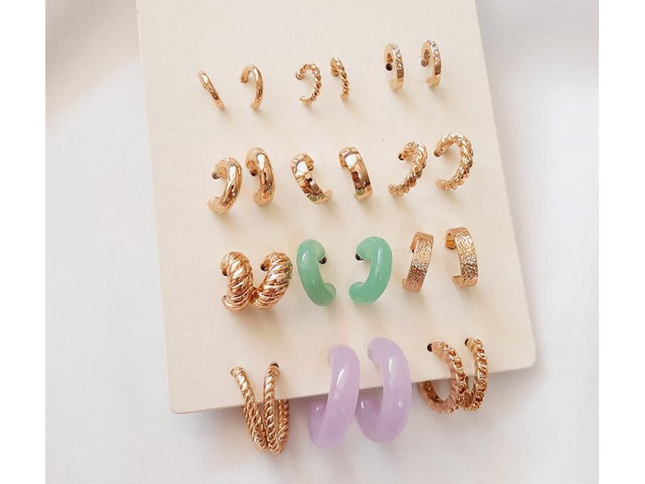 گوشواره نیم حلقهای 12 جفتی چند رنگ|بدلیجات|اراک, |دیوار