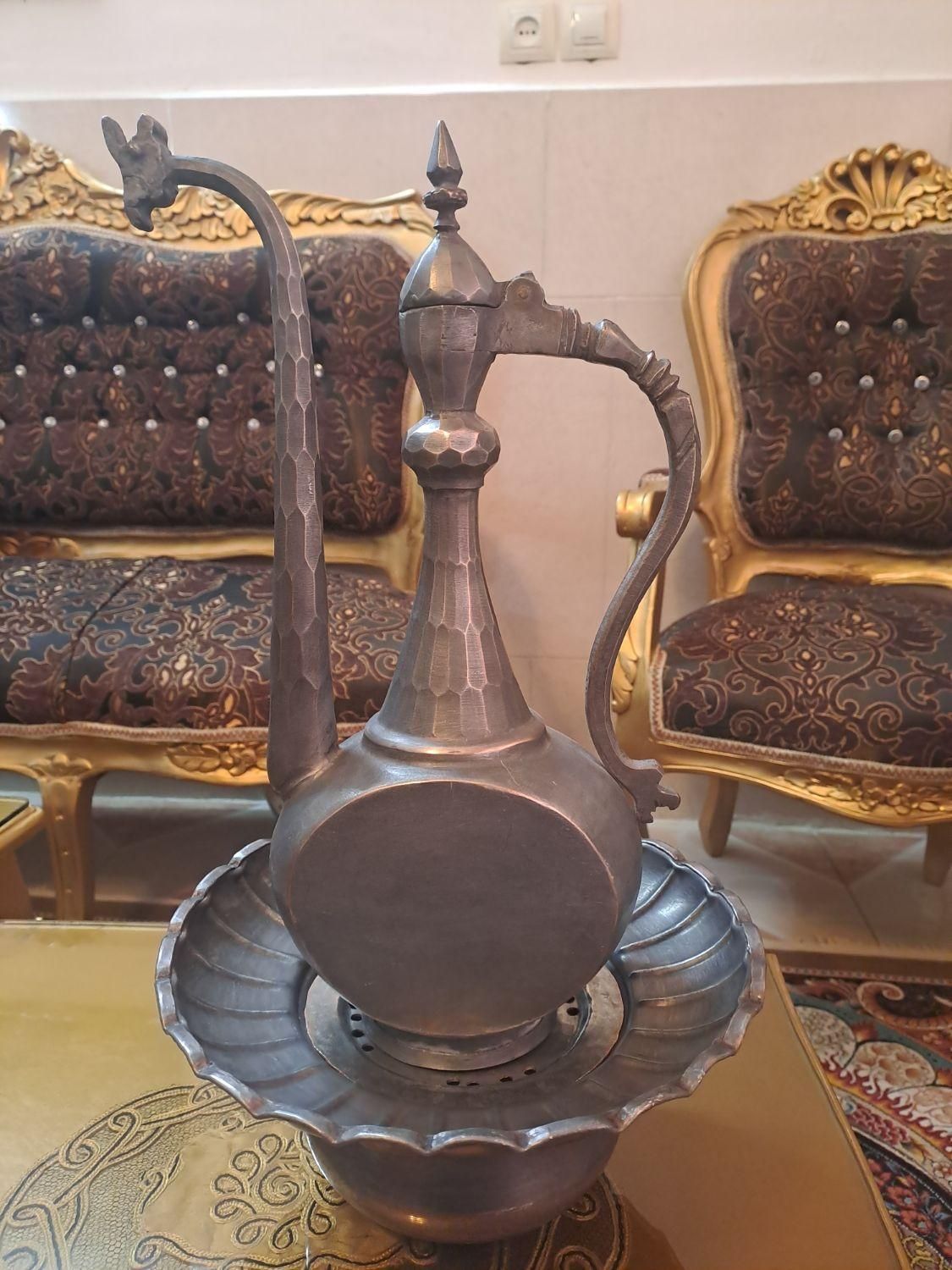 افتابه لگن مسی الماس تراش|کلکسیون اشیاء عتیقه|اصفهان, آبشار|دیوار