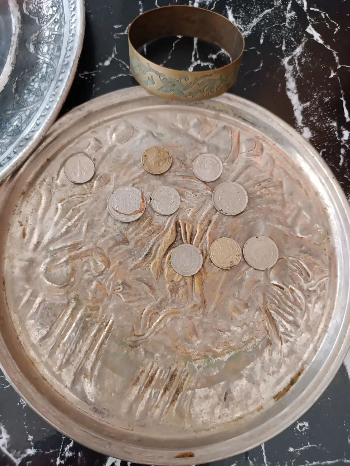 سینی مسی|صنایع دستی و سایر لوازم تزئینی|اصفهان, ارزنان|دیوار