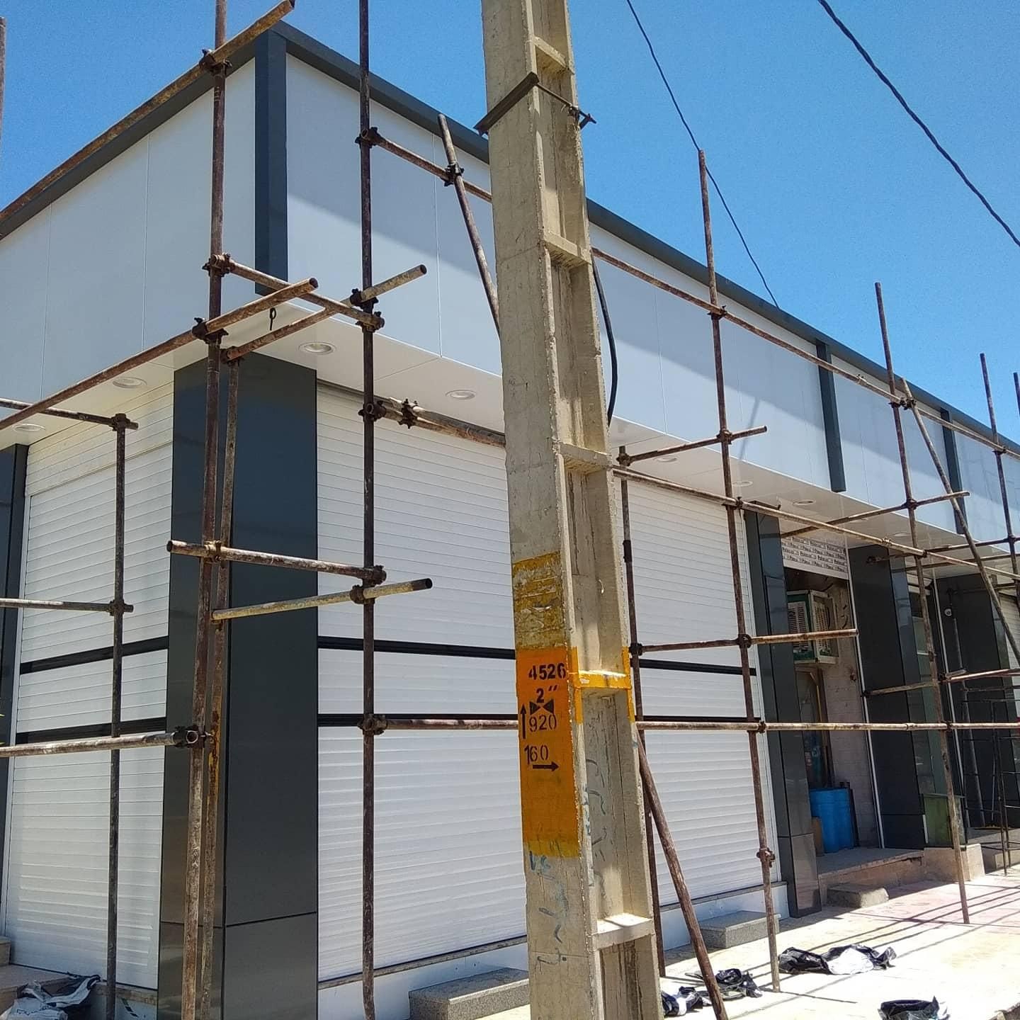 نمای کامپوزیت آلومینیومی آلوبند آلبوندچوب ترمو وود|خدمات پیشه و مهارت|شیراز, ابیوردی|دیوار