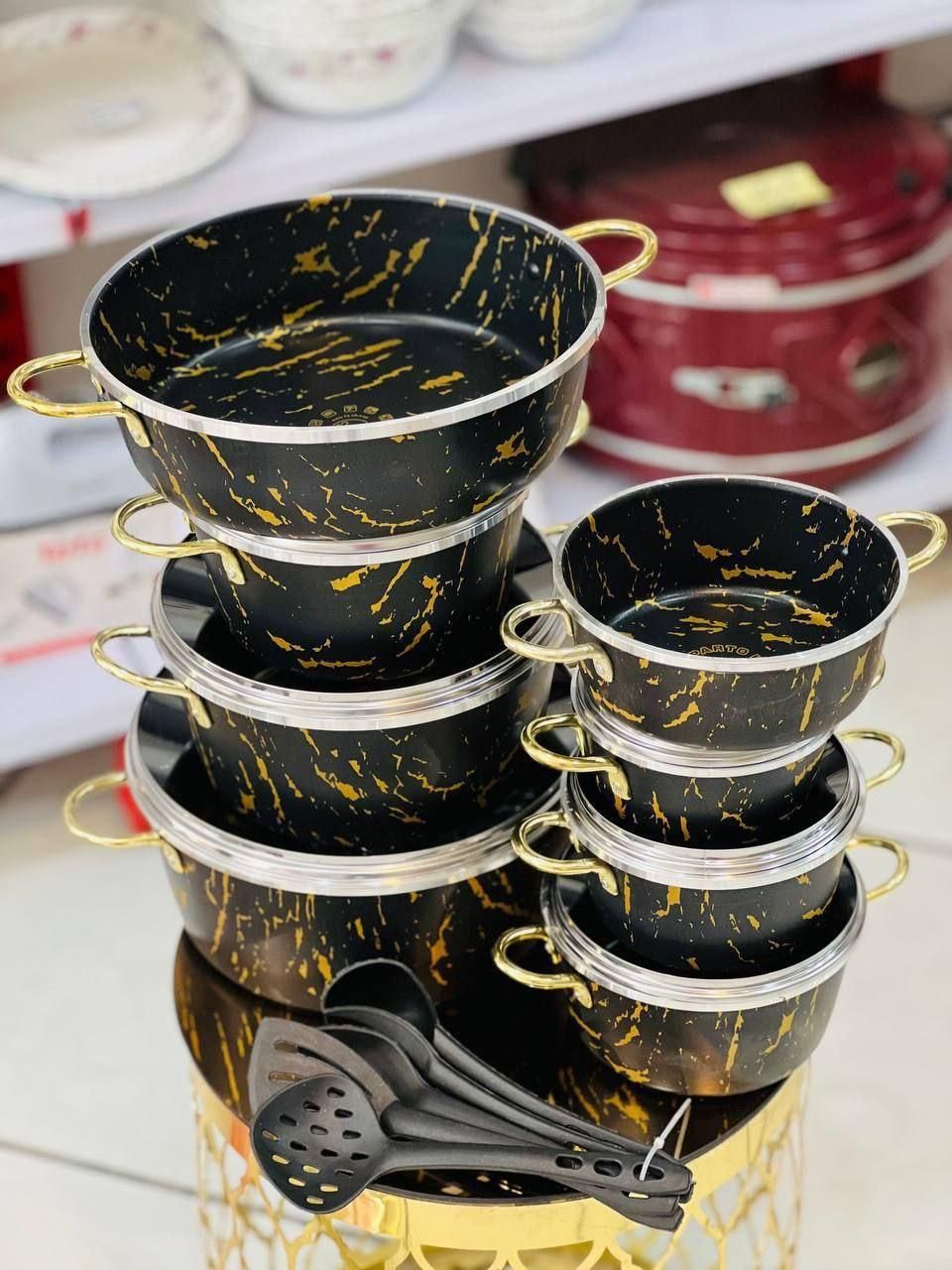 سرویس قابلمه ۱۴پارچه با کفگیر ملاقه|ظروف پخت‌وپز|تهران, بازار|دیوار