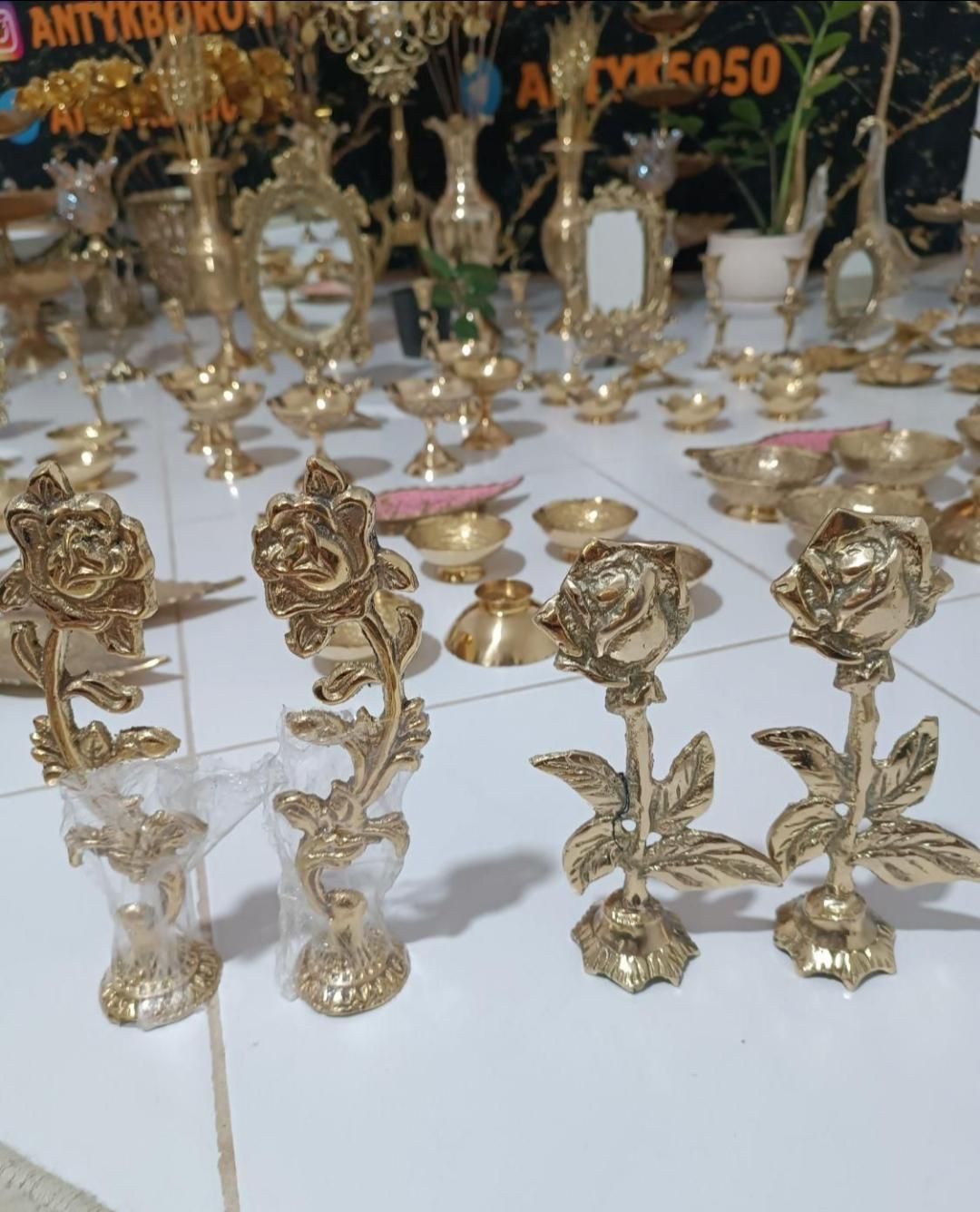 استند گل رز برنز اصل (برنزیجات آنتیک ۵۰۵۰)|مجسمه، تندیس، ماکت|قم, نیروگاه|دیوار