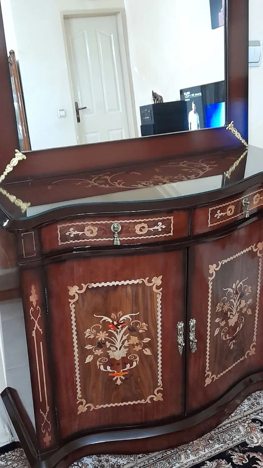 میز کنسول و آینه چوبی|بوفه، ویترین، کنسول|تهران, شهرک طالقانی|دیوار