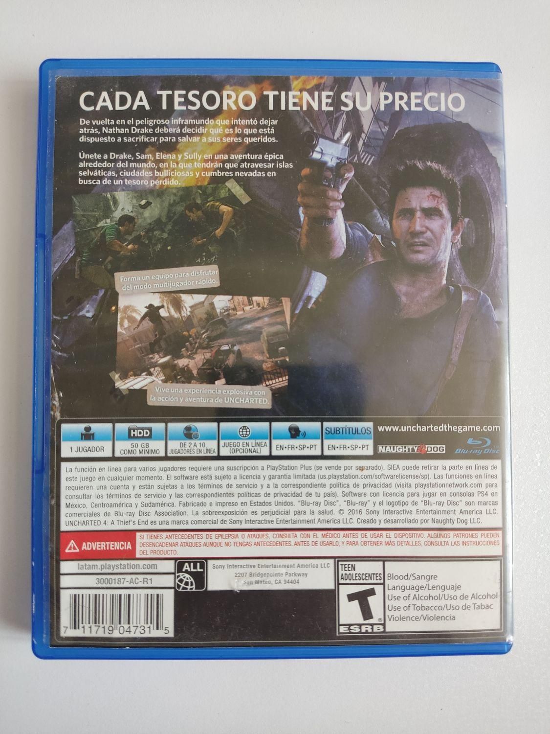 دیسک بازی آنچارتد ۴ برای ps4|کنسول، بازی ویدئویی و آنلاین|شاهین‌شهر, فردوسی|دیوار