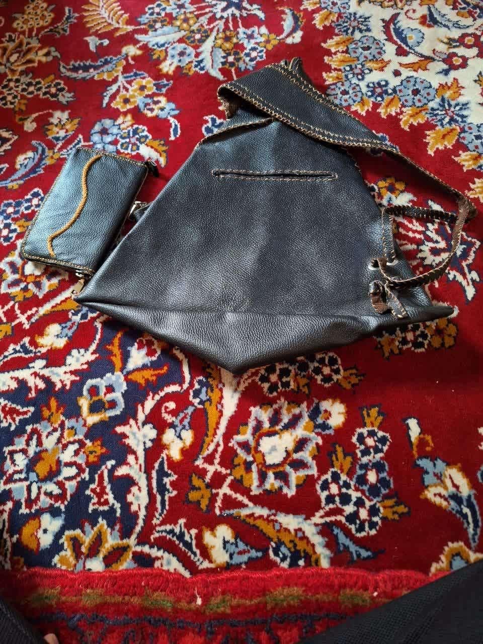 ست کیف چرم گاو دست دوز|کیف، کفش، کمربند|اهر, |دیوار