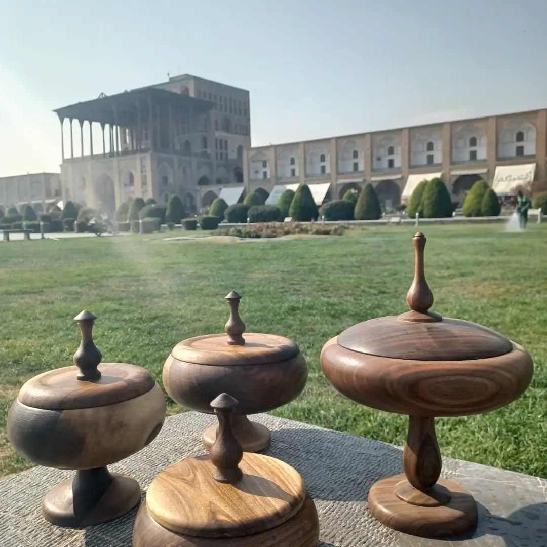 ظروف چوبی شکلات خوری وقندان چوبی کادوی اصفهان|ظروف سرو و پذیرایی|اصفهان, عسگریه|دیوار