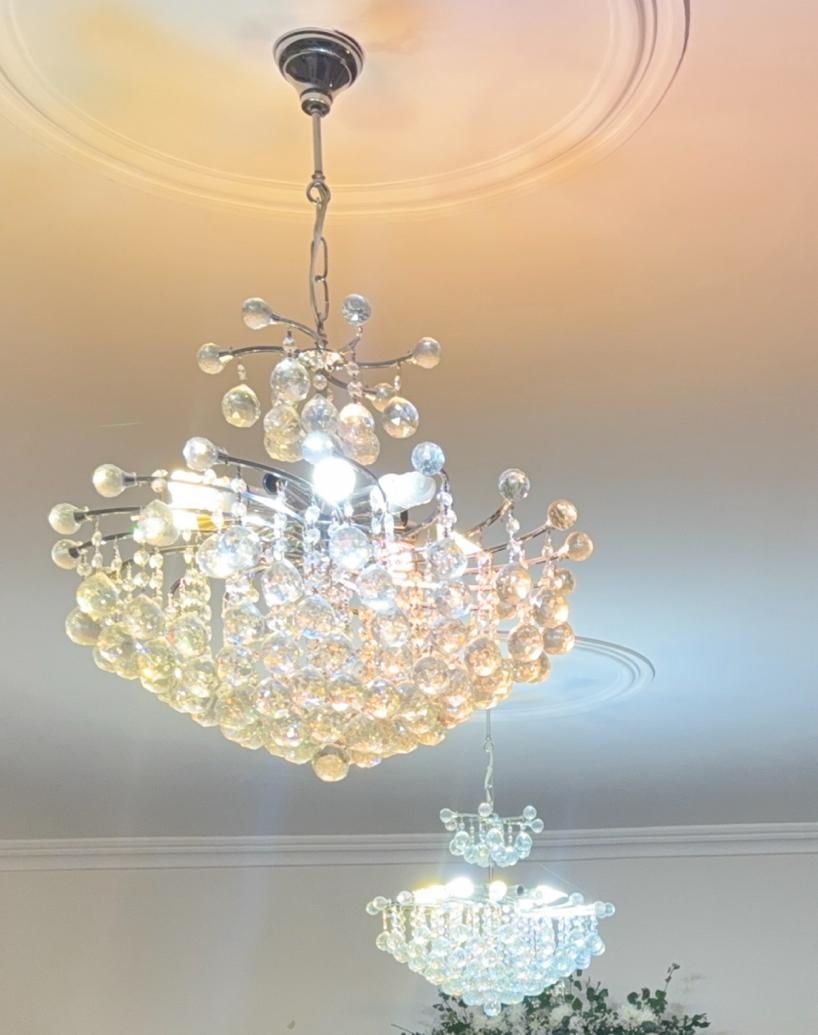 سه عدد لوستر کریستال در حد|لوستر و چراغ آویز|همدان, |دیوار