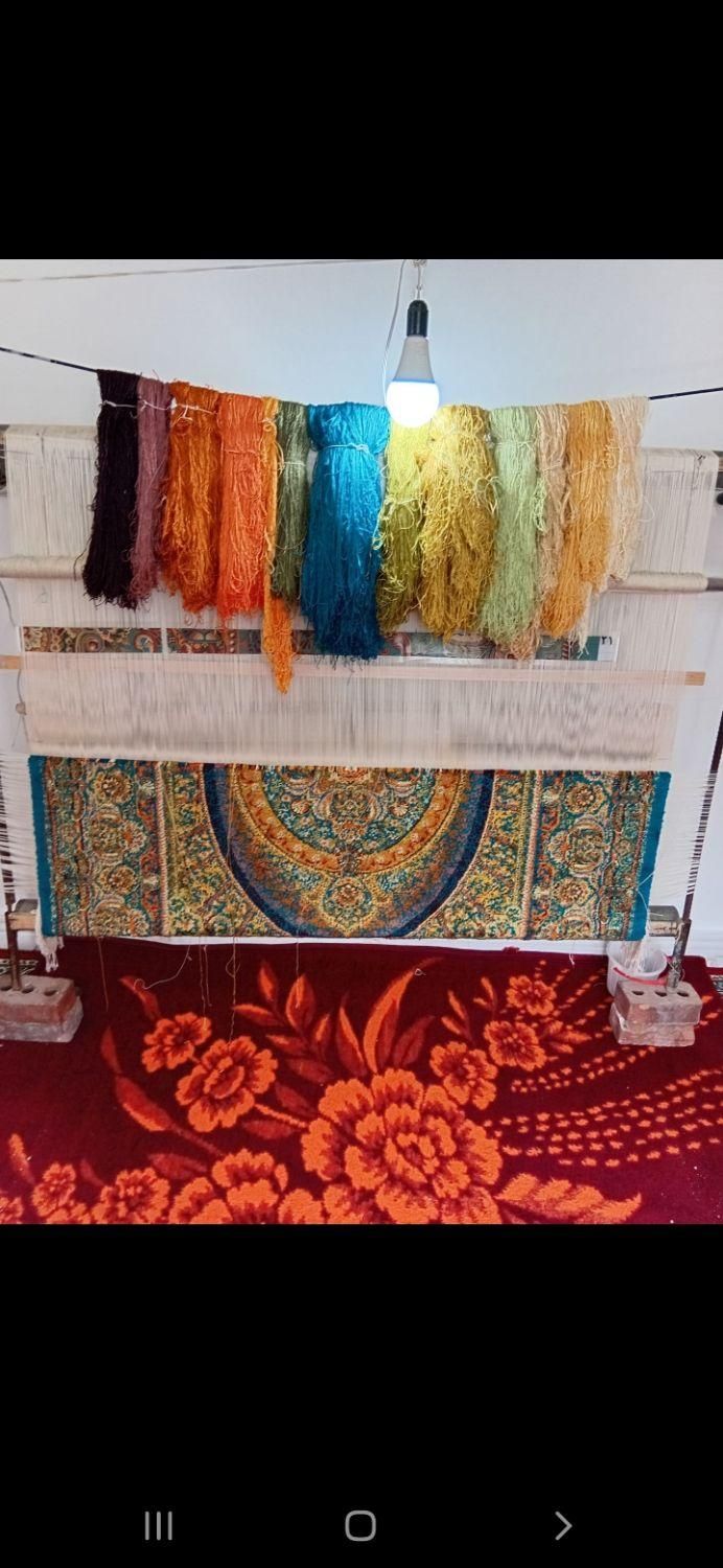 قالیچه ابریشم نیمه کاره|فرش|میاندوآب, |دیوار