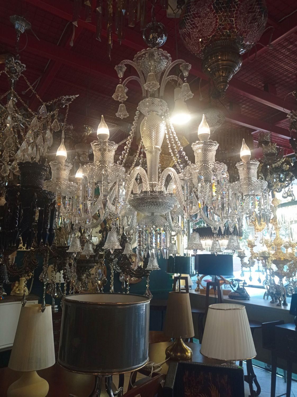 لوستر باکارات کریستال ۶ شاخه|لوستر و چراغ آویز|کرمان, |دیوار