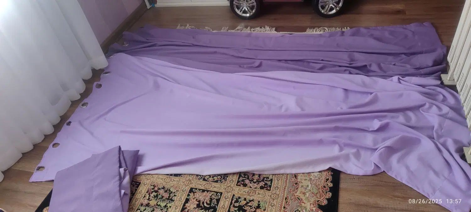 پرده پانچی بنفش و یاسی|پرده، رانر، رومیزی|تهران, خاک سفید|دیوار