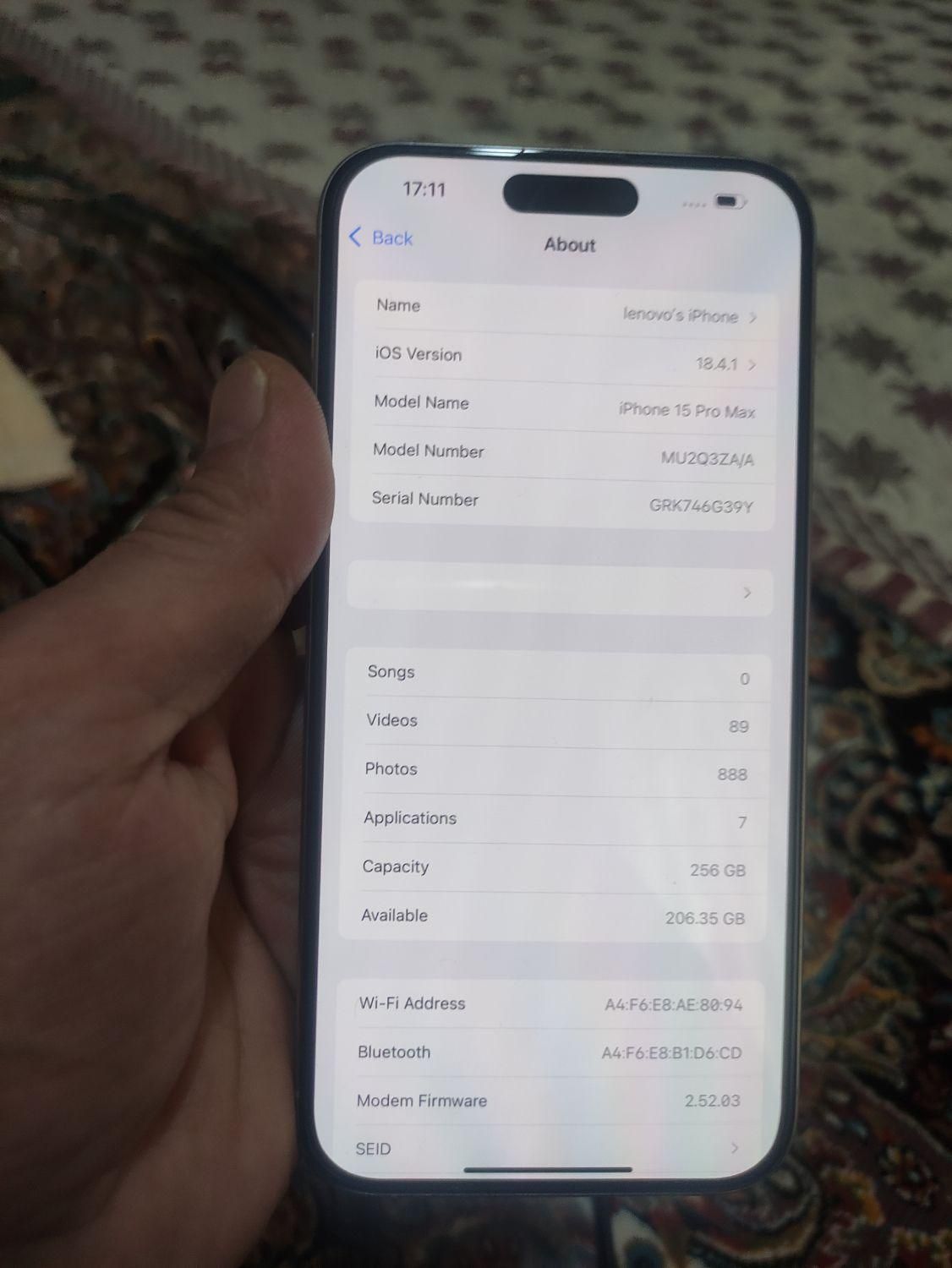 اپل iPhone 15 Pro Max با حافظهٔ ۲۵۶ گیگابایت|موبایل|شاهدشهر, |دیوار