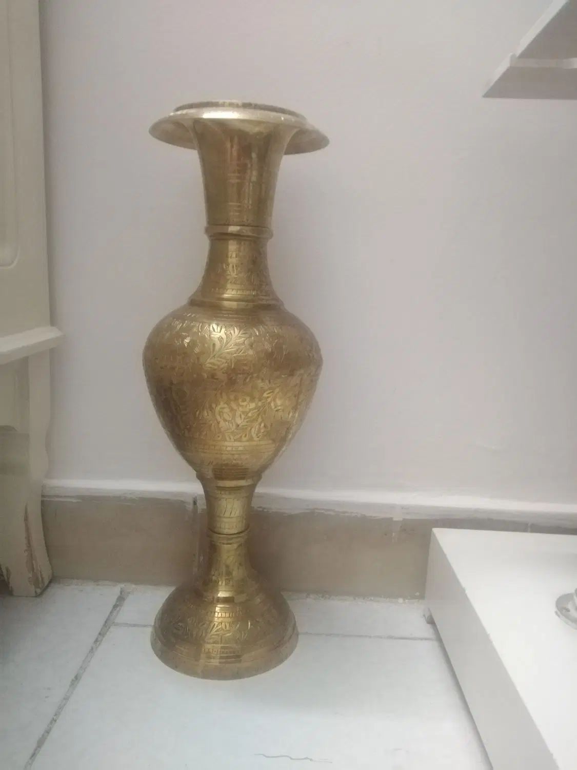 گلدان برنج اصل کنده کاری شده  45 سانت|صنایع دستی و سایر لوازم تزئینی|کرج, اصفهانی‌ها|دیوار