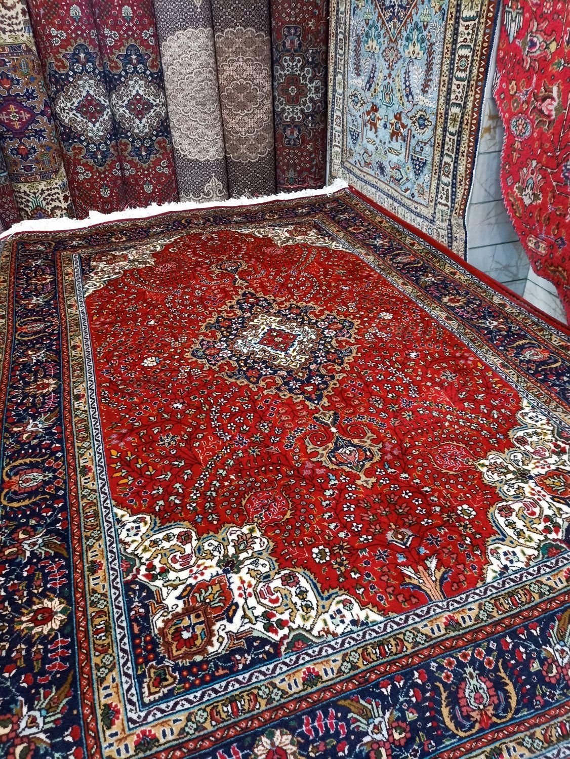 جفت شیش متری(۳×۲)نقشه کرمان قلم رنگ قرمز|فرش|خوی, |دیوار