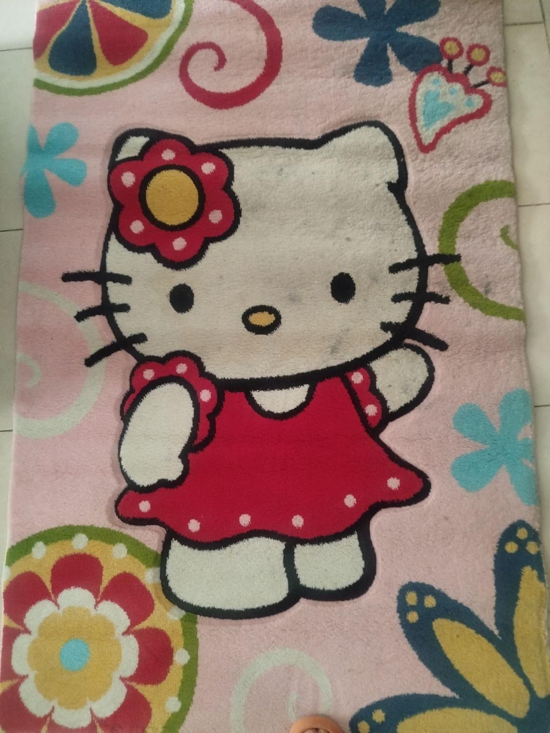 فرش اتاق کودک دخترانه با طرح کیتی|فرش|گرگان, |دیوار