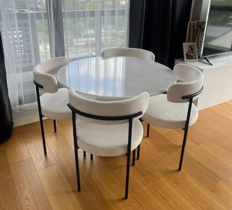 میز ناهارخوری لینا نهارخوری پایه فلز تدیJF5|میز و صندلی غذاخوری|کرمانشاه, |دیوار