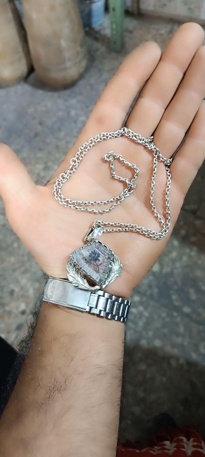 زنجیر و توسینه ای نقره|جواهرات|خمینی‌شهر, |دیوار