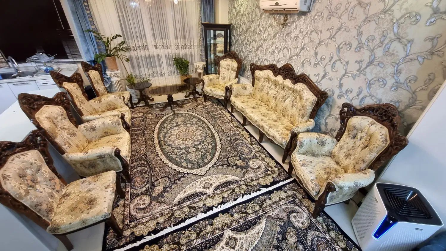 مبل استیل ۹ نفره تمیز و سالم|مبلمان خانگی و میز عسلی|تهران, مینی‌سیتی (شهرک نفت)|دیوار