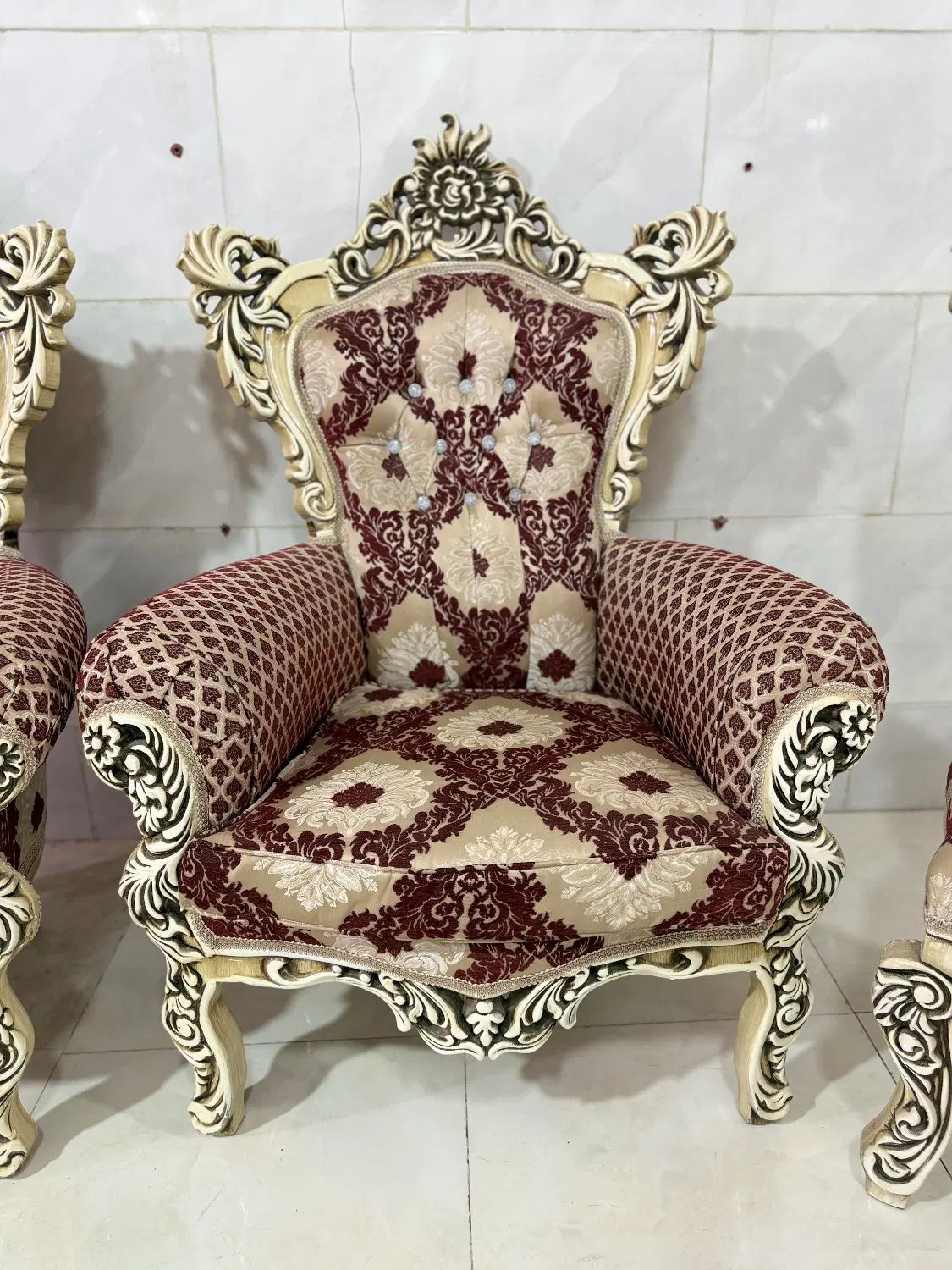 مبلمان سلطنتی ۹تمام چوب گردو اصل تام ملایر|مبلمان خانگی و میز عسلی|کرمانشاه, |دیوار