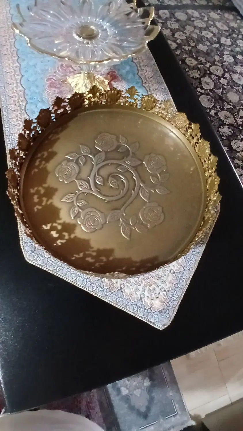 سینی آینه ای وشیرینی خوریباهم۷۰۰ درحدنو|ظروف سرو و پذیرایی|بوئین زهرا, |دیوار