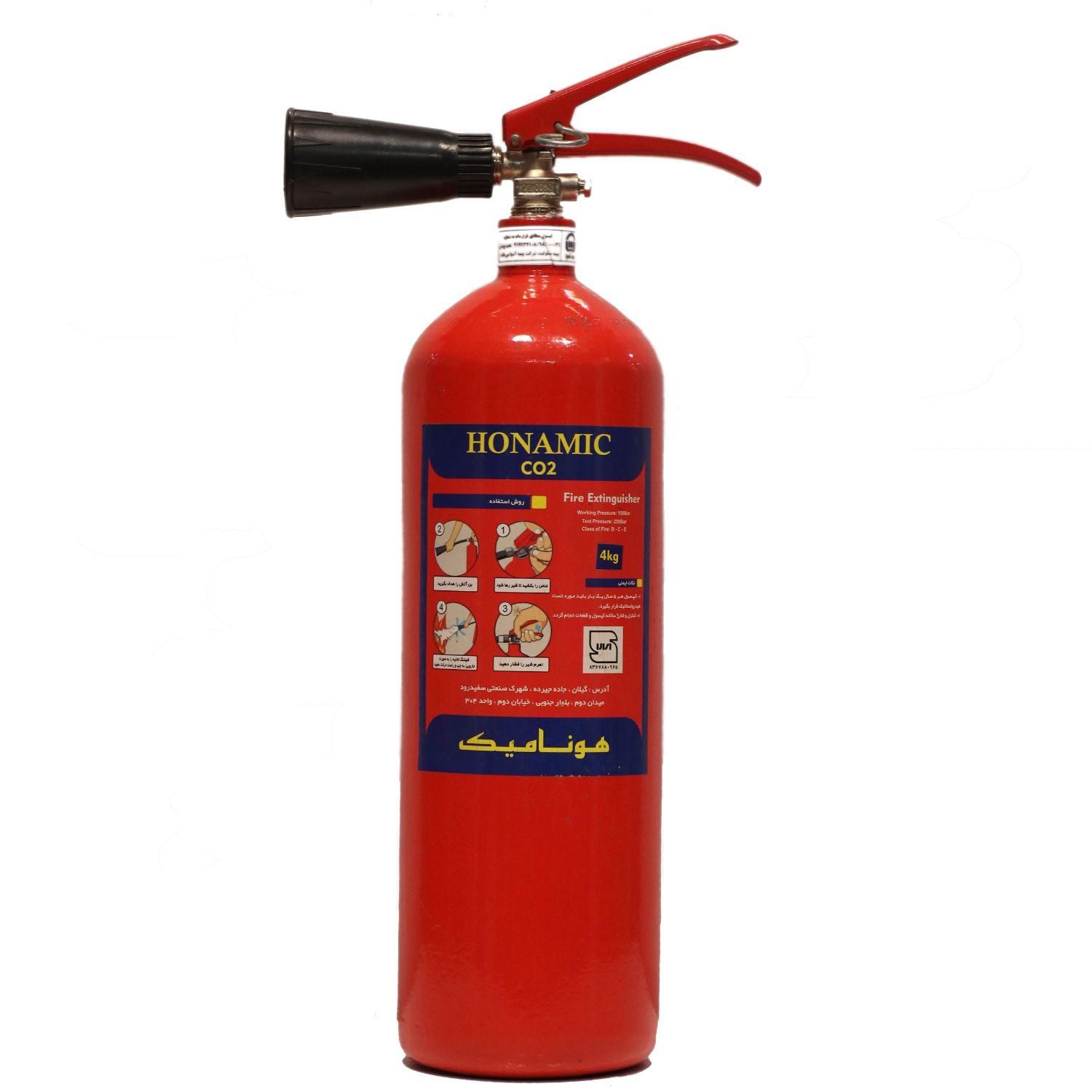 کپسول آتشنشانی آتشنشانی مارک هونامیک 4kg Co2 شارژ|ابزارآلات|شیراز, بالا کفت|دیوار