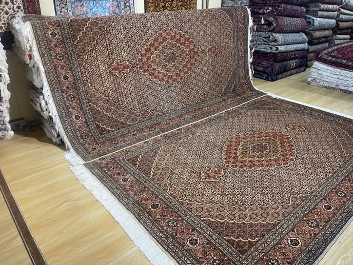 فرش جفت ۶ متری ماهی کرم قهوه ای|فرش|تهران, سلسبیل|دیوار