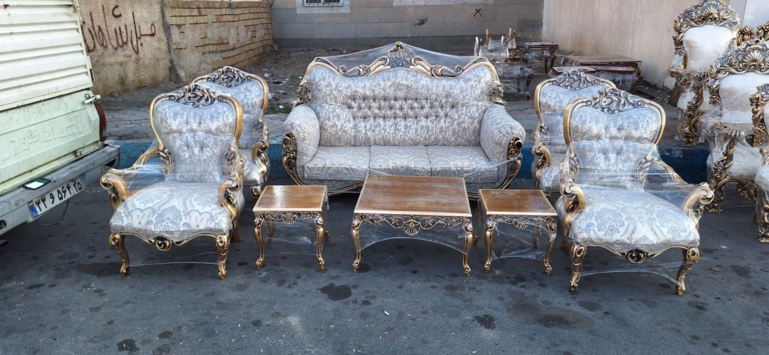 مبل سلطنتی افسون ۷نفره با میزجلو مبلی|مبلمان خانگی و میز عسلی|تبریز, |دیوار