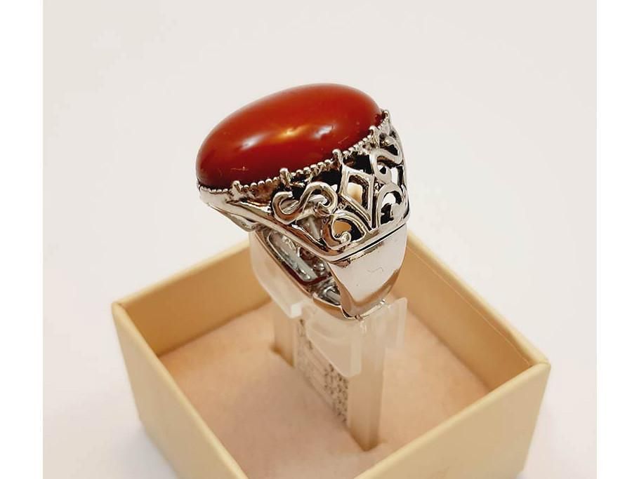 انگشتر نقره‌ ای نگین‌ دار قرمز|بدلیجات|یاسوج, |دیوار