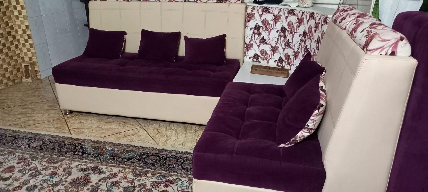 مبل ال هفت نفره پارچه‌ای و چرم مصنوعی طرح چستر|مبلمان خانگی و میز عسلی|نجف‌آباد, امام خمینی|دیوار