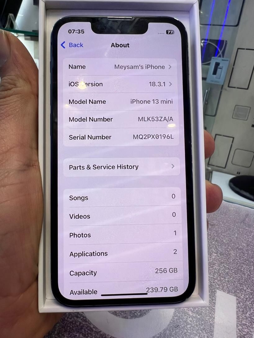 اپل iPhone 13 mini با حافظهٔ ۲۵۶ گیگابایت|موبایل|تهران, جمهوری|دیوار