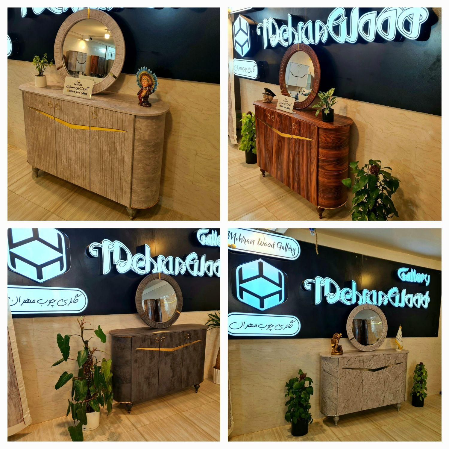 آینه و کنسول مدل بغل گرد طرح خطی وکیوم شرکتی آیینه|بوفه، ویترین، کنسول|مشهد, خواجه ربیع|دیوار